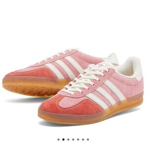 Adidas x END Gazelle Indoor in Laundromat Pink and White